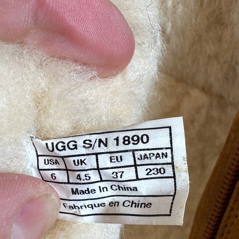 UGG Kenly Winter Tall Chestnut Suede Side Zip Boots Womens Size 6 - Picture 8 of 10